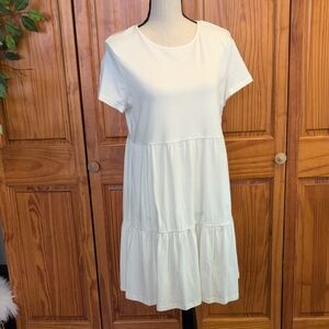 Dress Plus Size Knee Length Shein Red Dresses SheIn Size XL Ivory Layer Flare  Dress Women